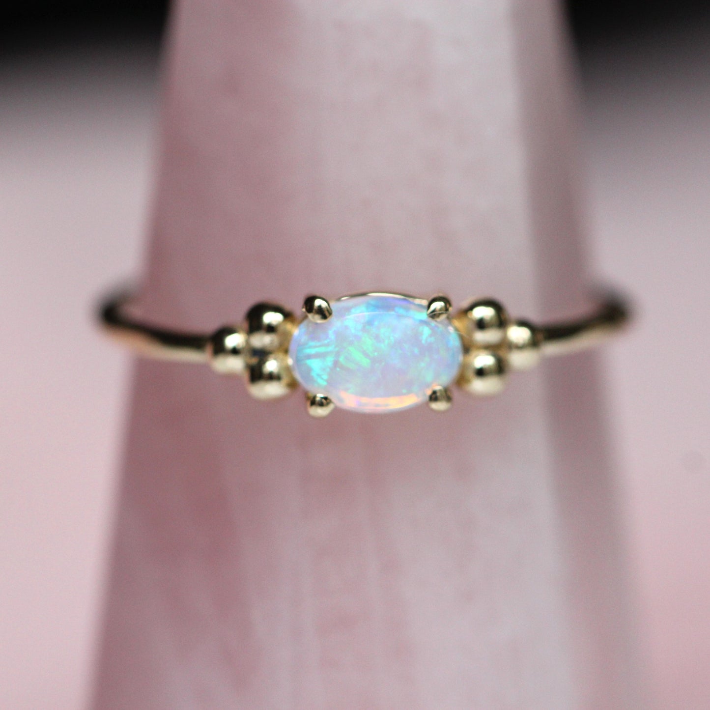 Triple Bead Australian Opal Ring