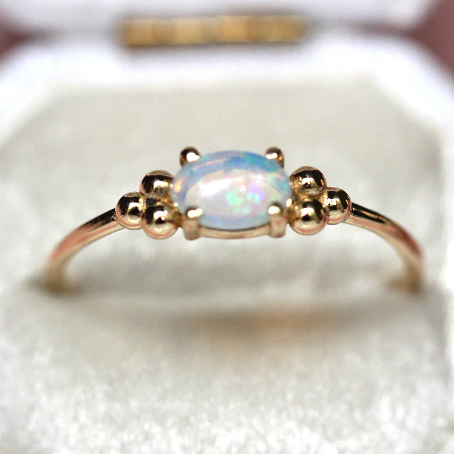 Triple Bead Australian Opal Ring