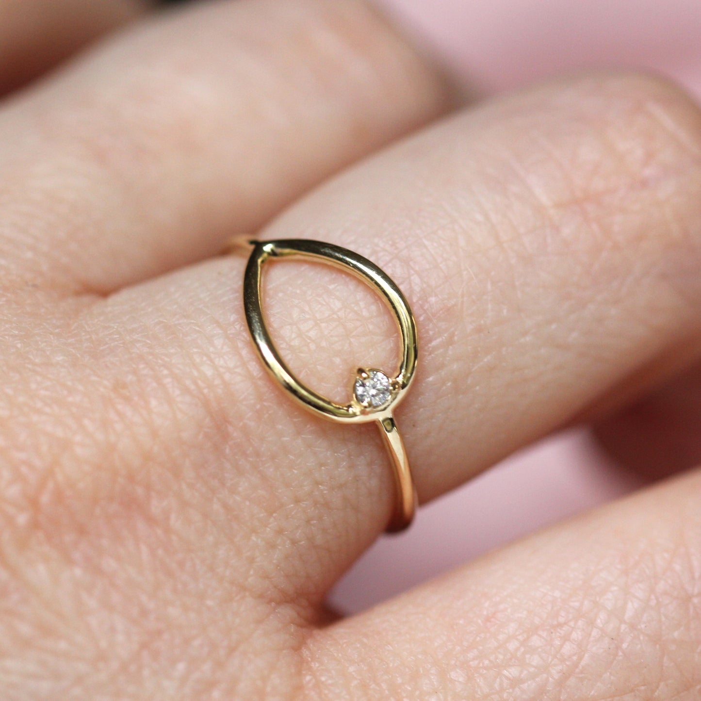 Open Tear Diamond Ring