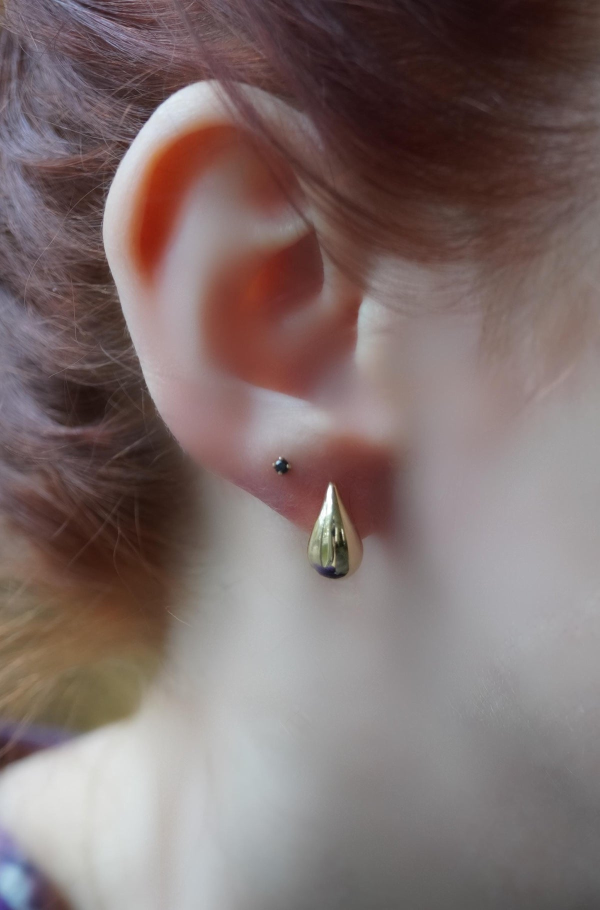 14K Gold, Tear Drop Studs, Post earrings, Solid Gold Studs, Large Drop Earrings, Pear shape Studs, Geometric Earrings, Real Gold Earrings