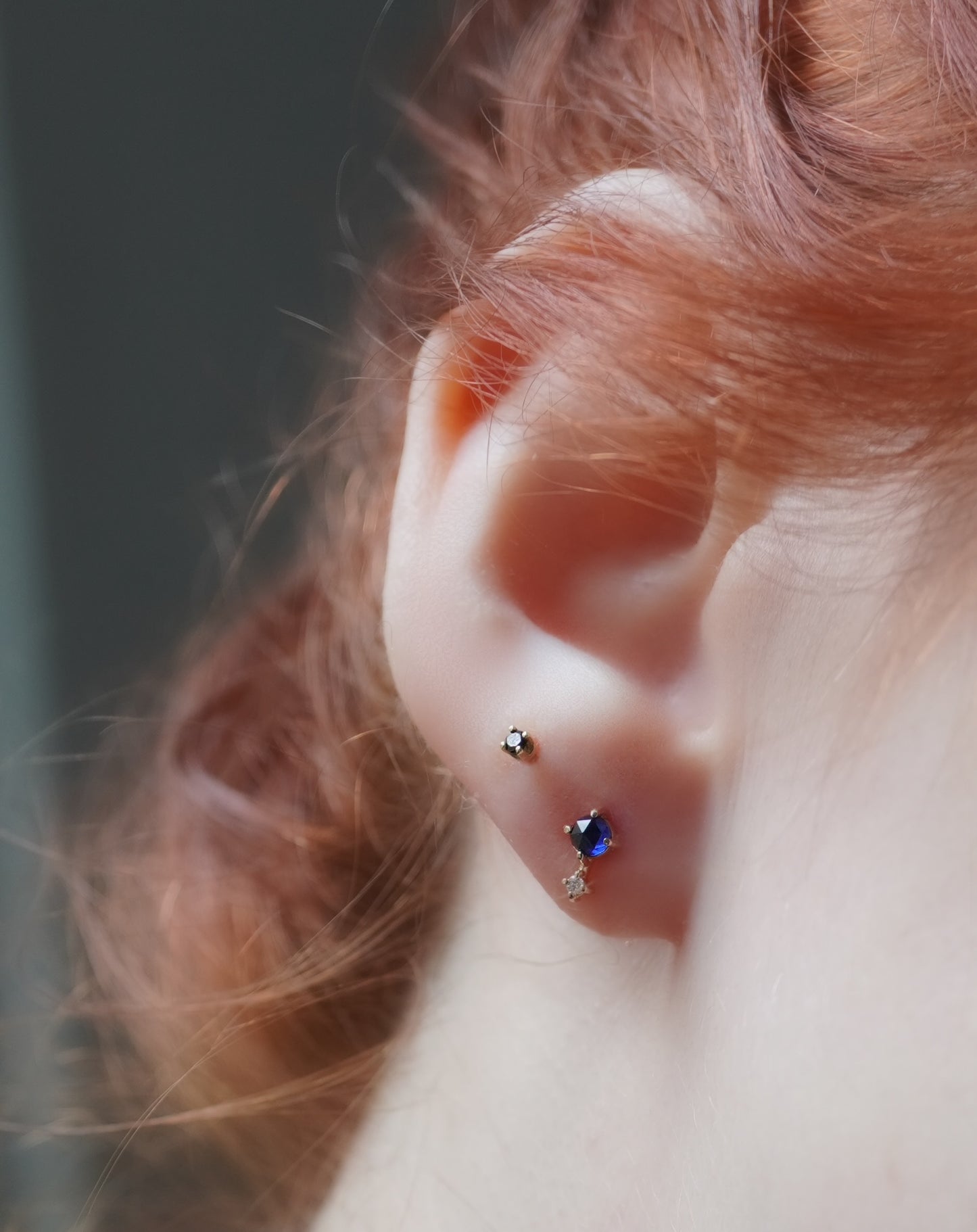 Rose-Cut Sapphire Love Drop Studs