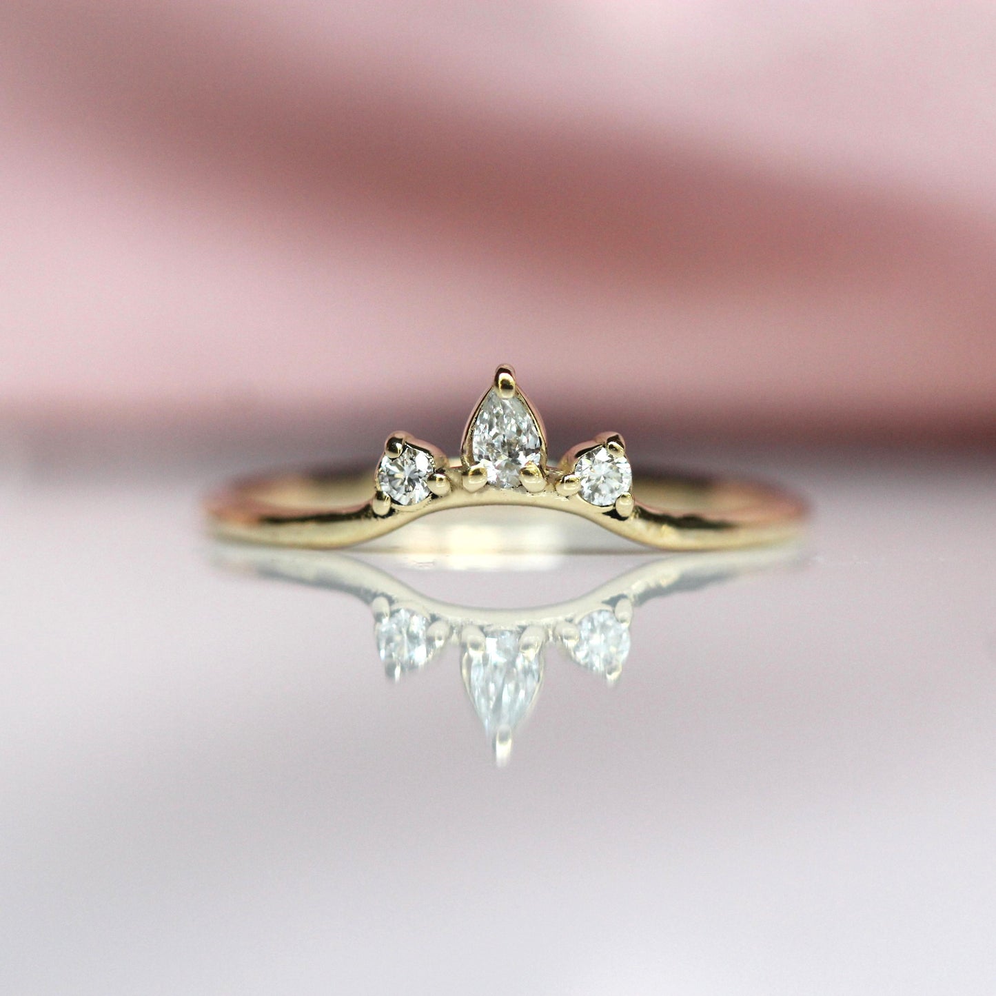 Diamond Pear Drop Wrap Around Ring