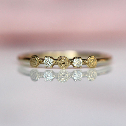 Triple Rose Diamond Stacking Ring