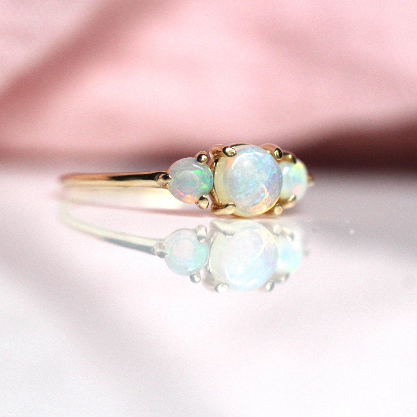 Australian Opal Trilogy Ring