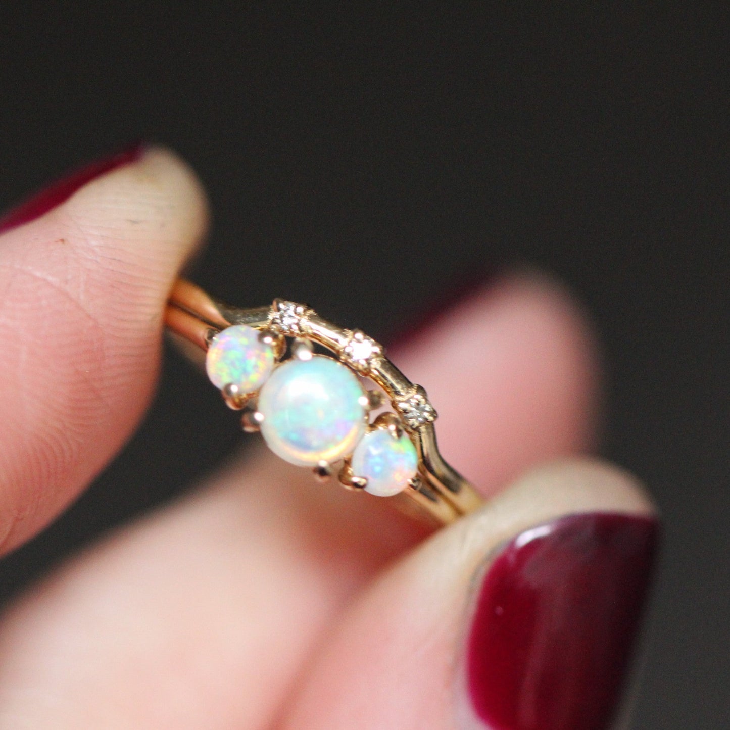 Australian Opal Trilogy Ring