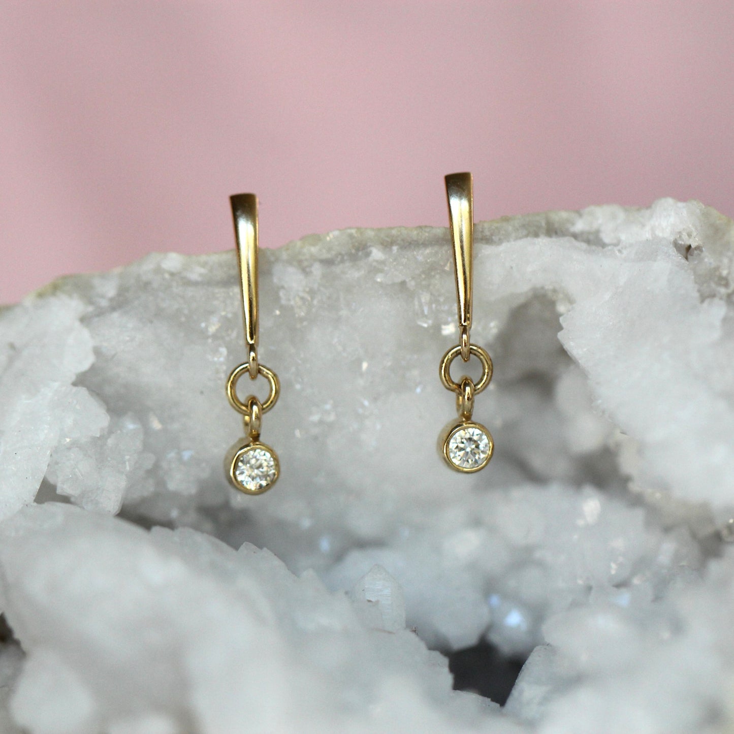 Bezel Diamond Dangles