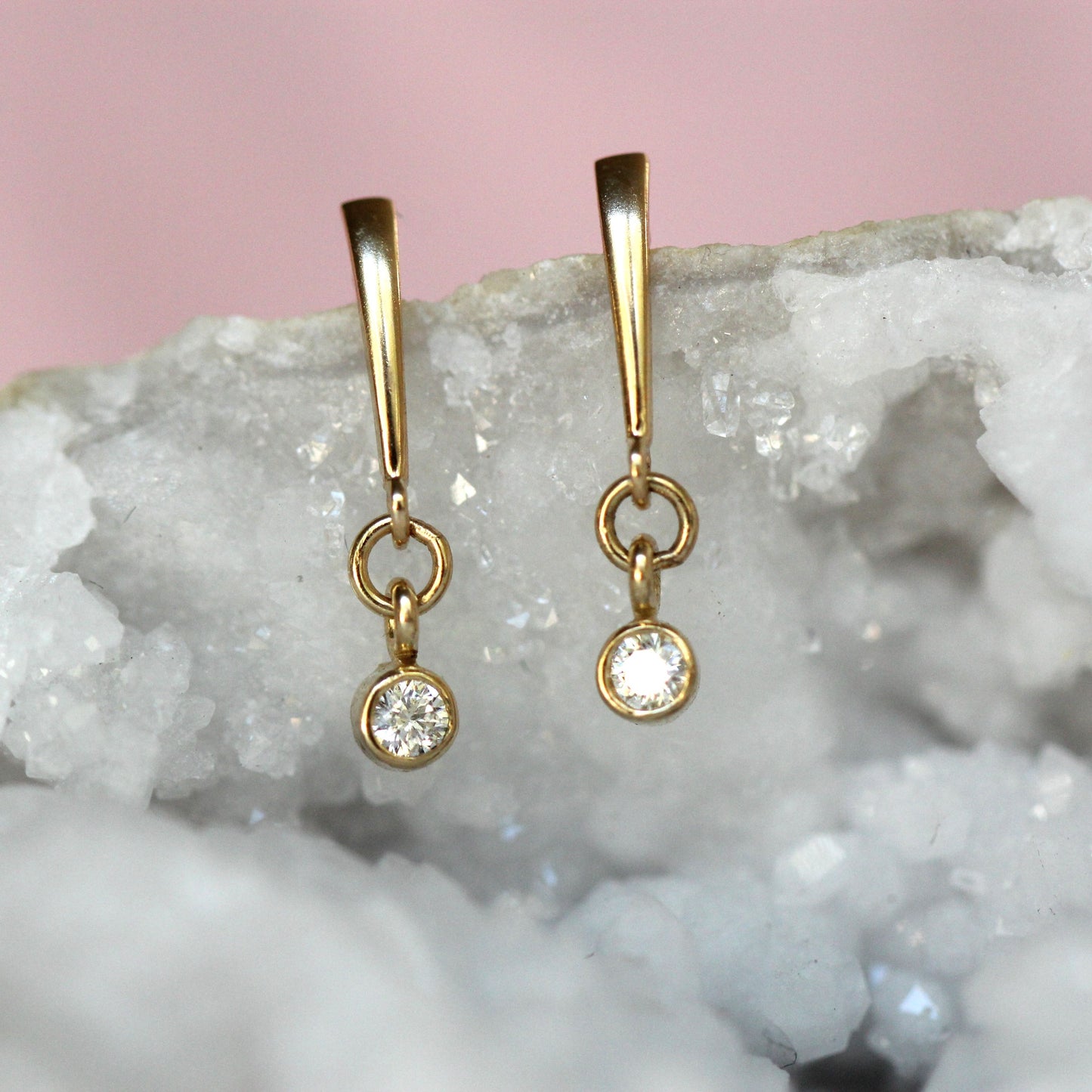 Bezel Diamond Dangles