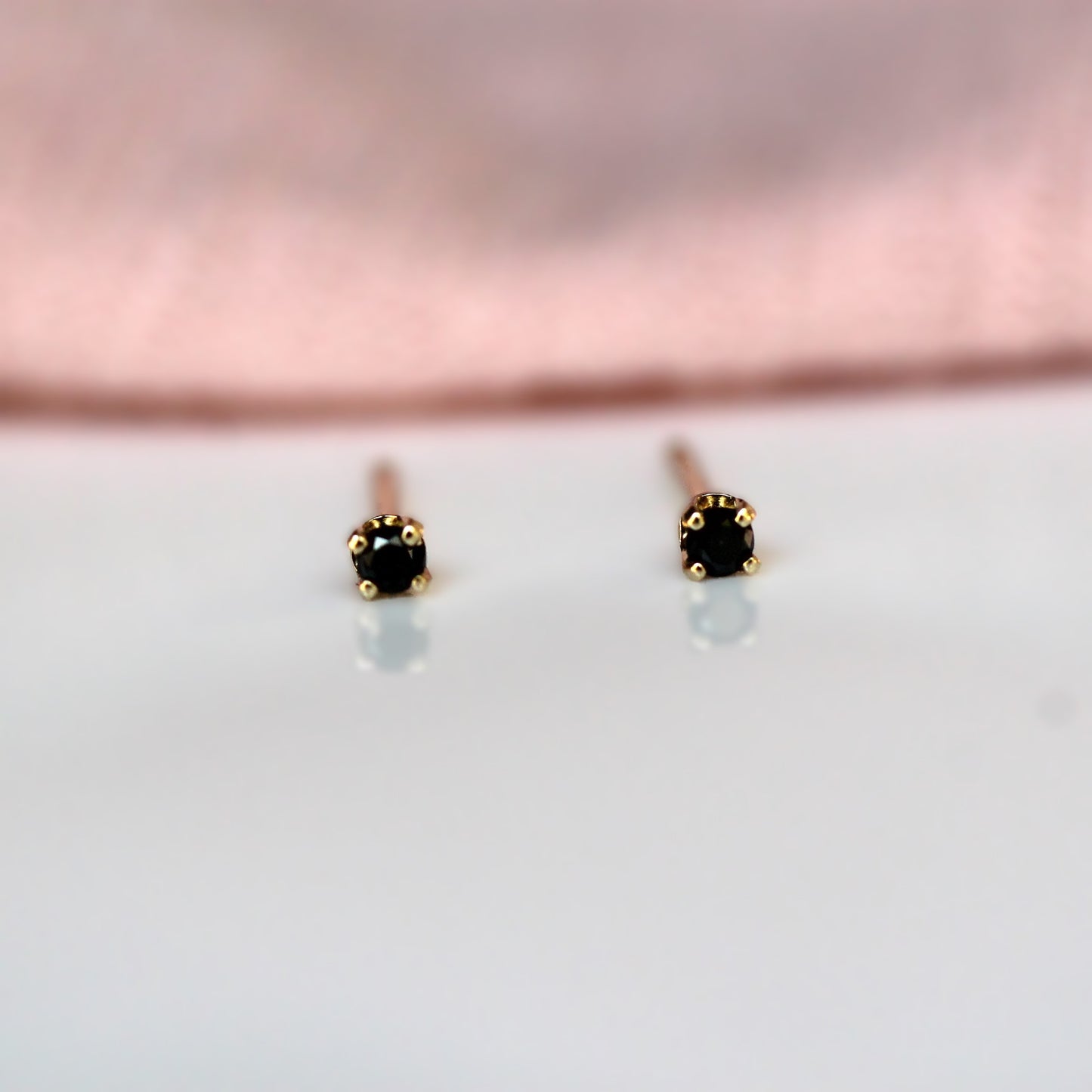 Tiny Black Diamond Studs