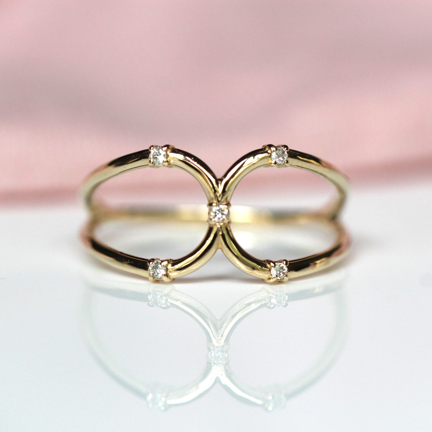 Double Loop Diamond Ring