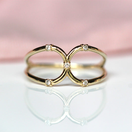 Double Loop Diamond Ring