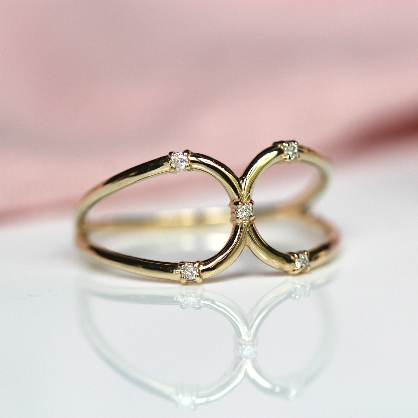 Double Loop Diamond Ring