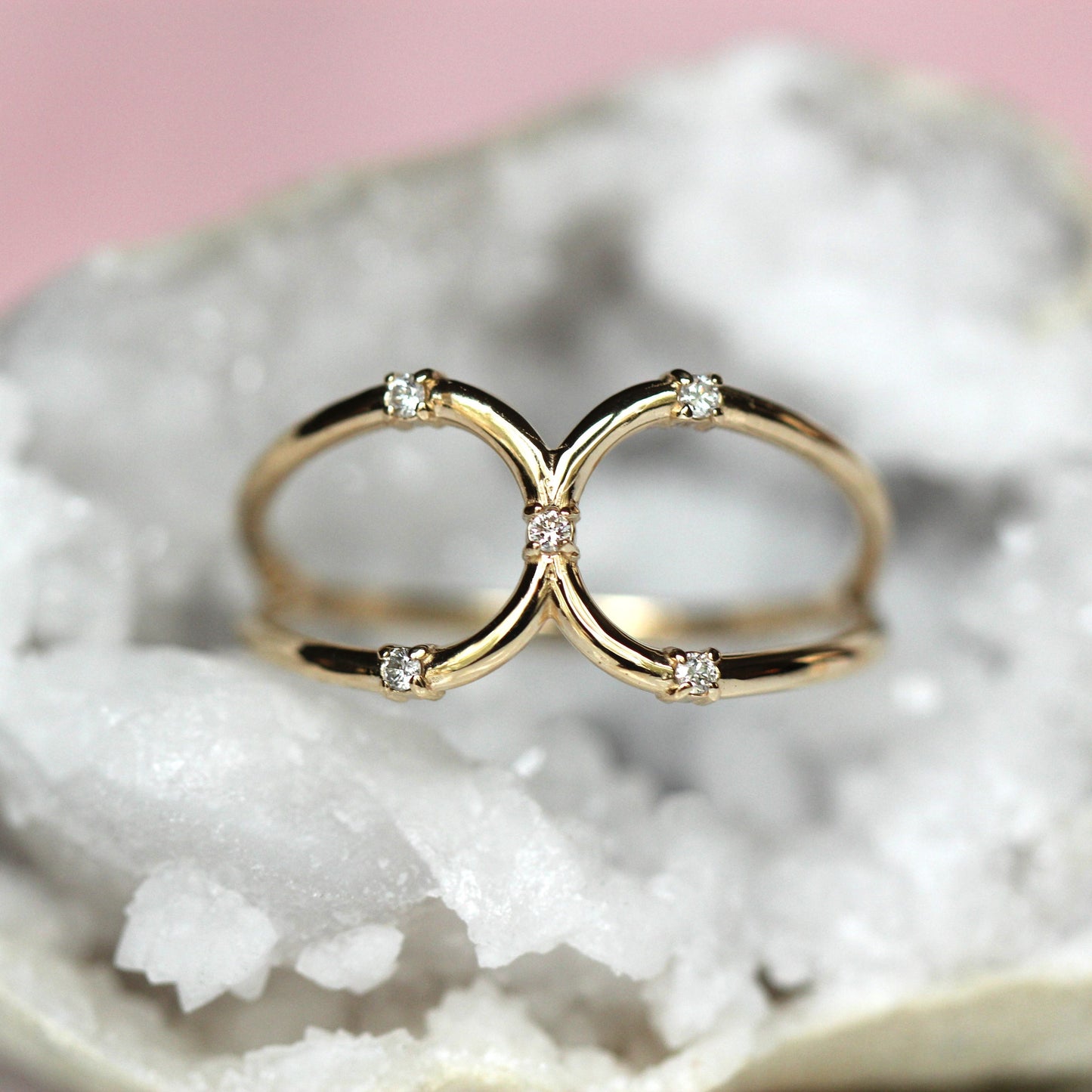 Double Loop Diamond Ring