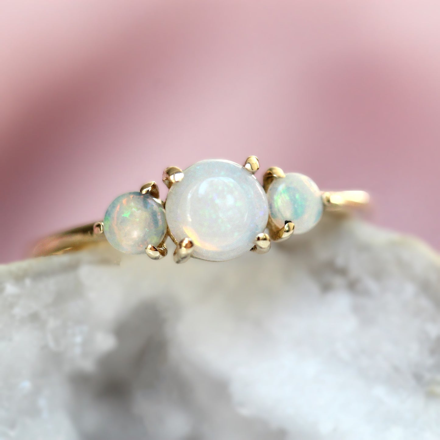 Australian Opal Trilogy Ring