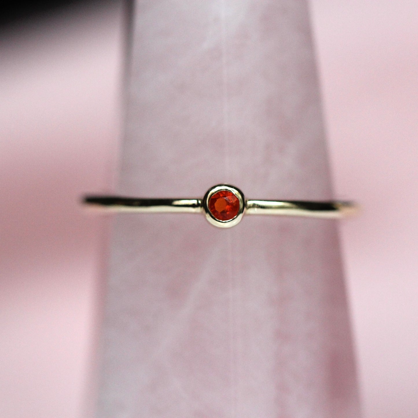 Mexican Fire Opal Tiny Bezel Stacker