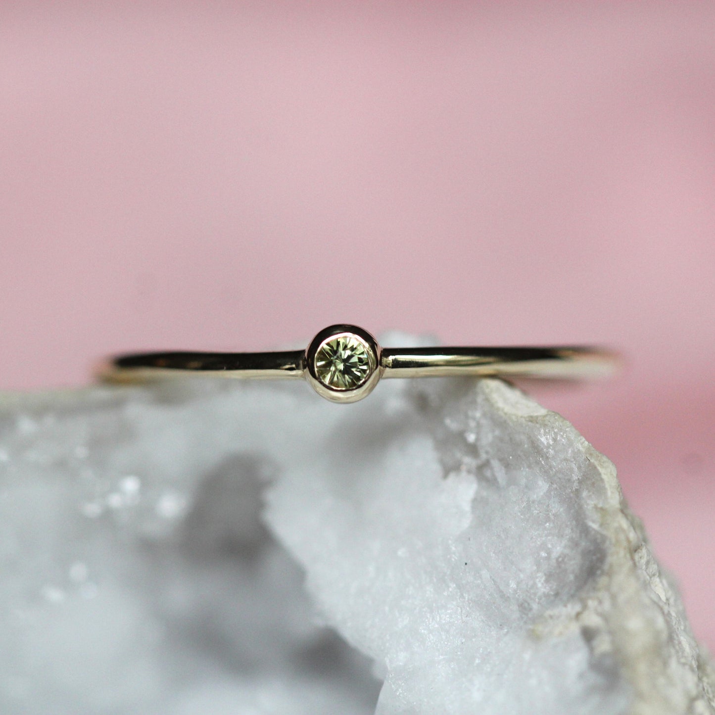 Peridot Tiny Bezel Stacker