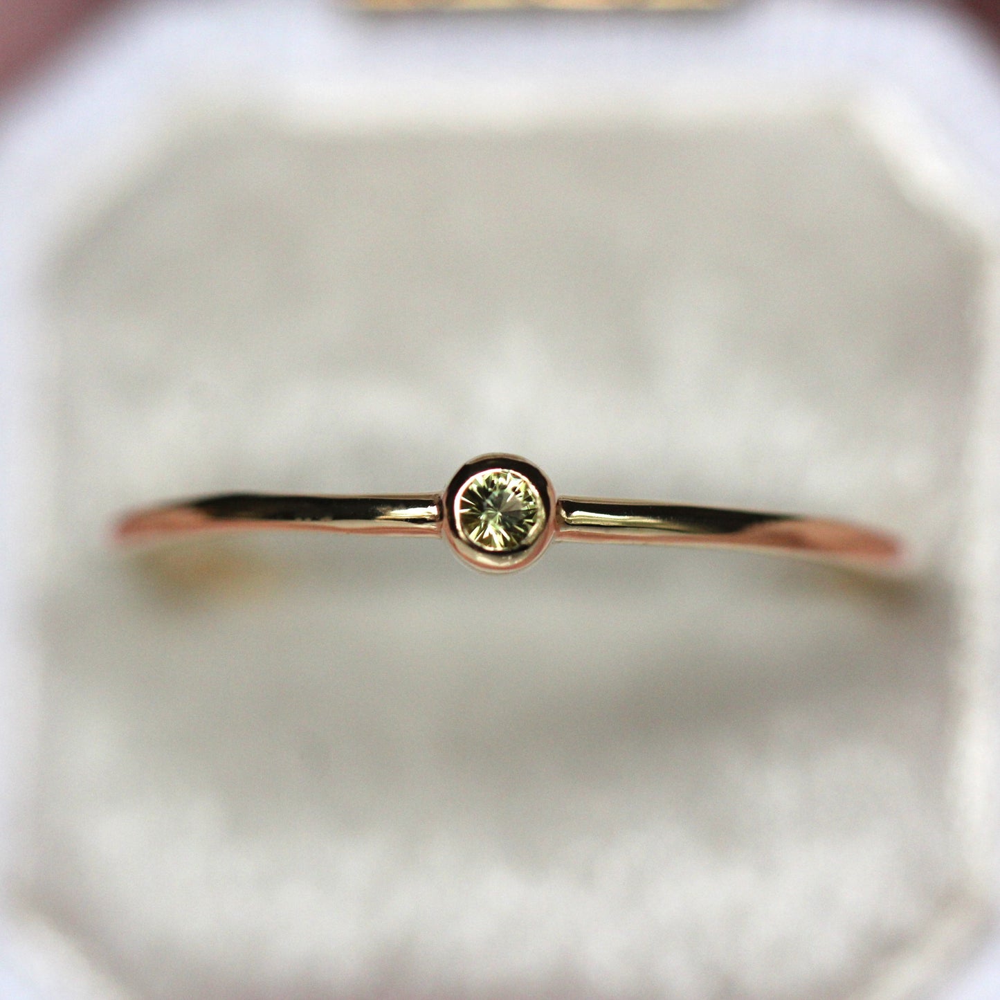 Peridot Tiny Bezel Stacker