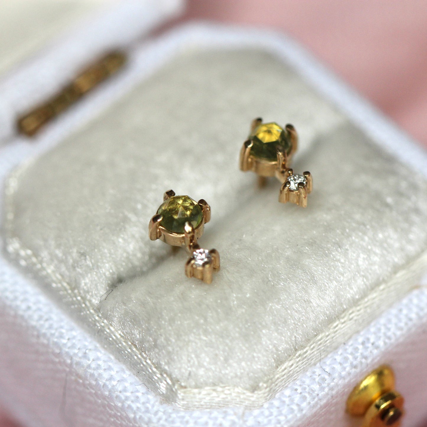 Peridot Love Drop Studs