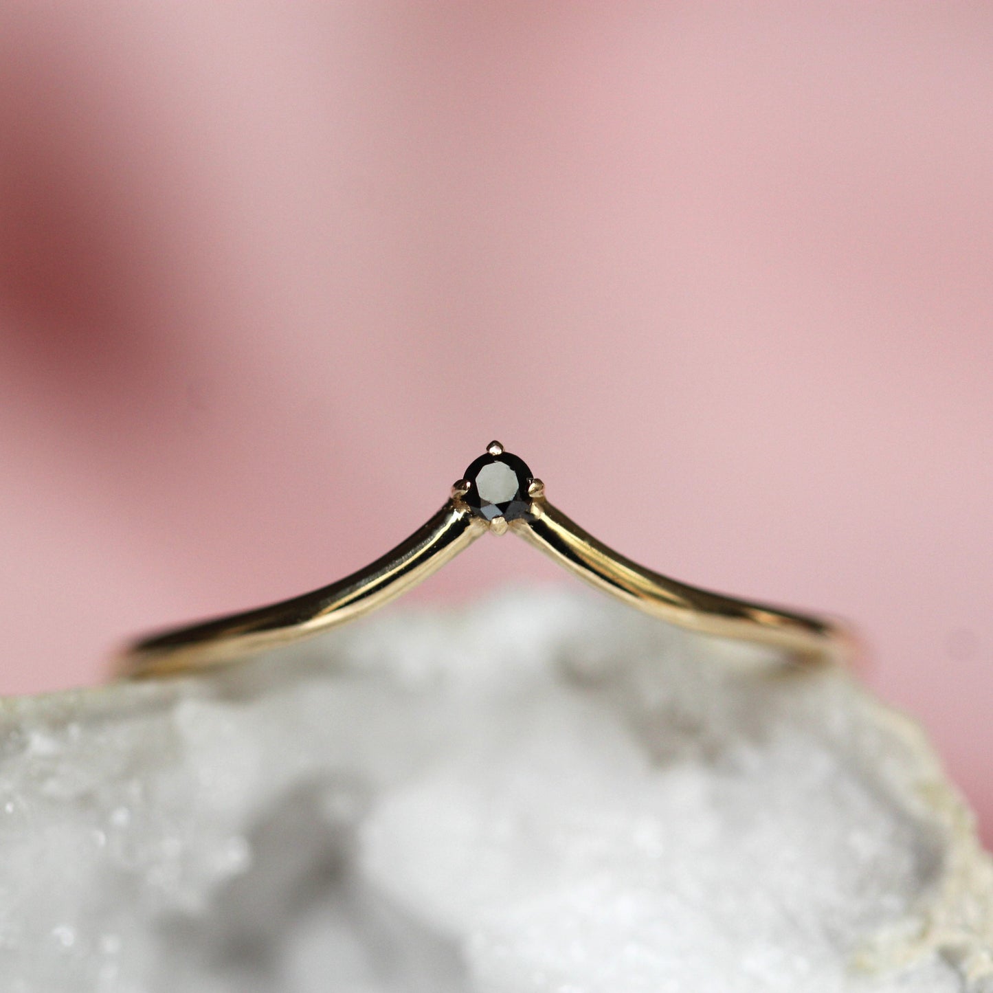 Black Diamond Swoop Ring