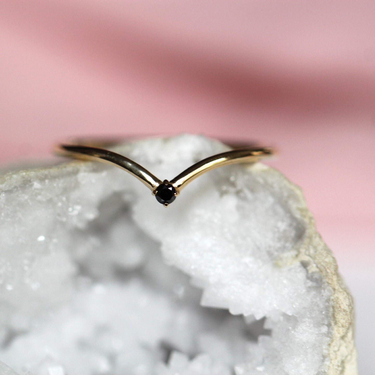 Black Diamond Swoop Ring