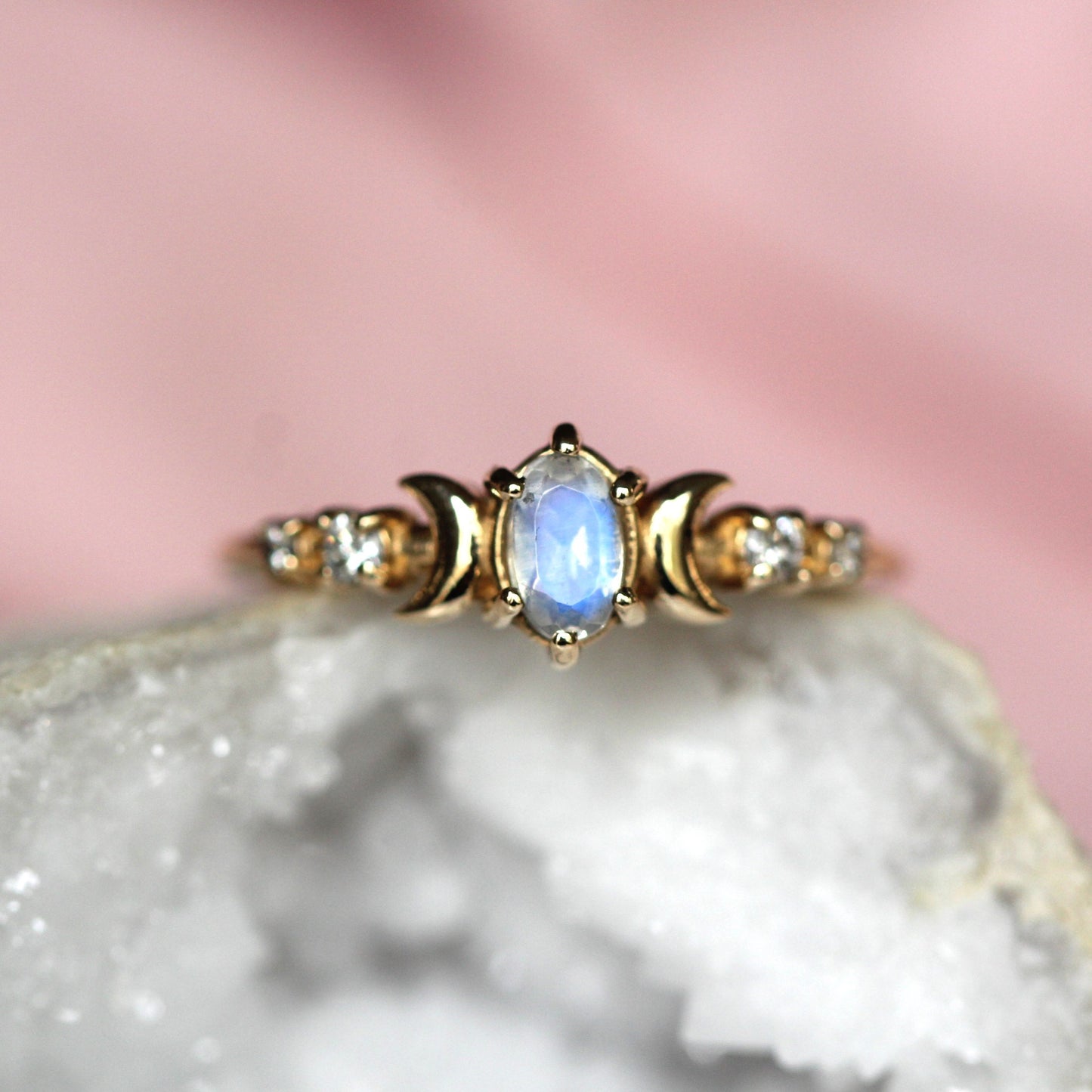 Moonstone Moon Phase Ring