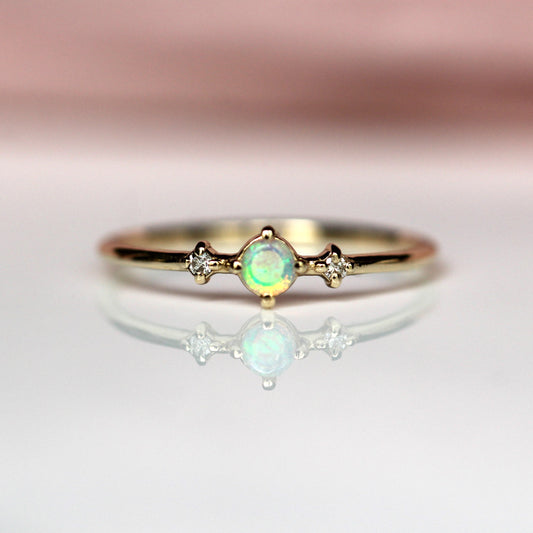 Opal Diamond Trio Ring