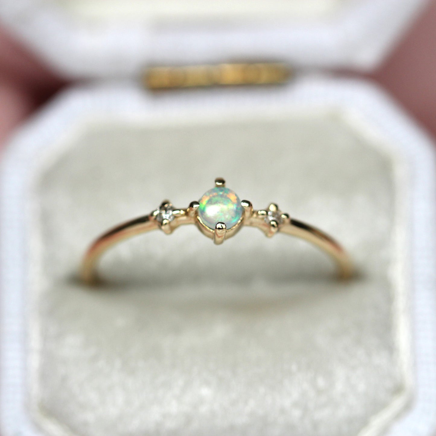 Opal Diamond Trio Ring