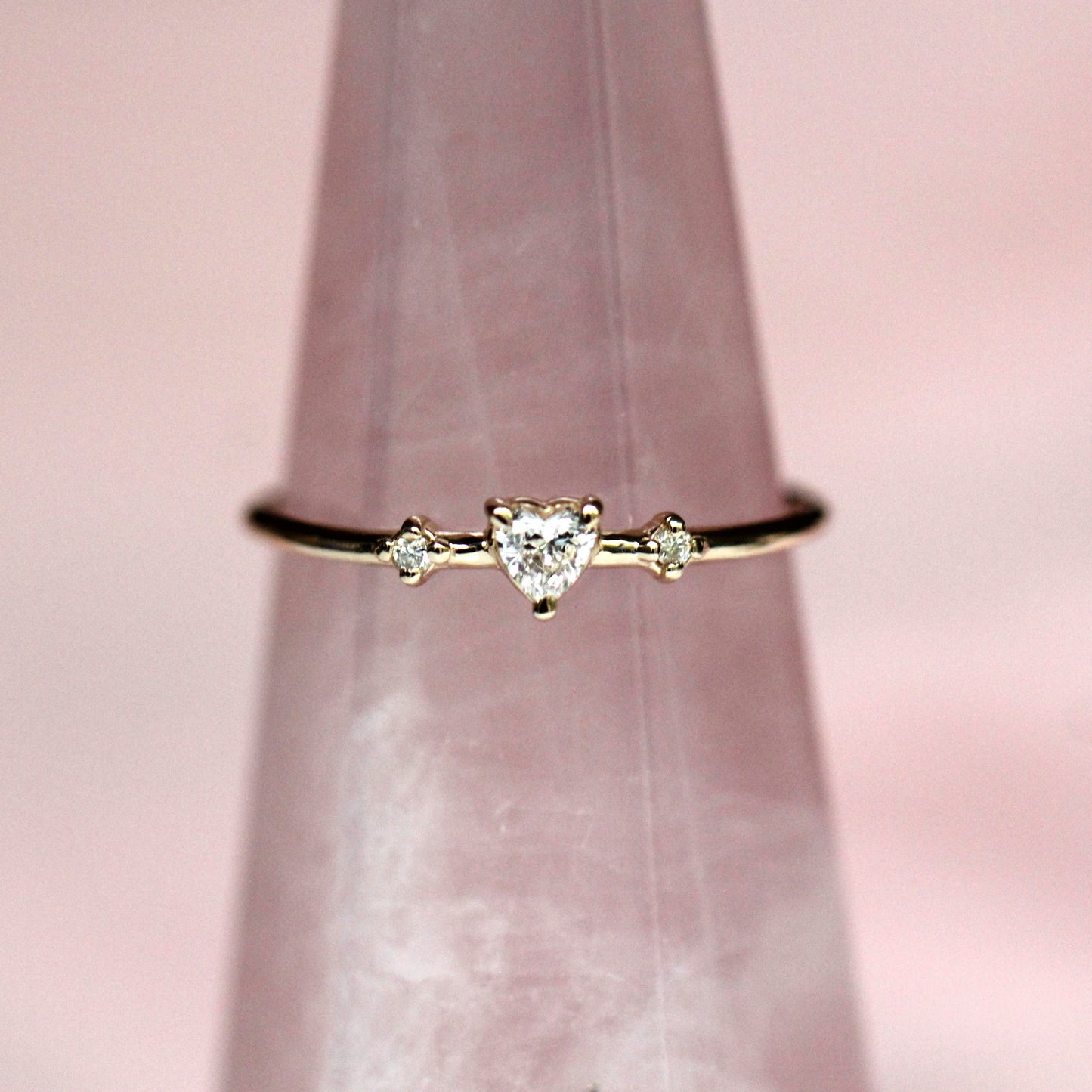 Diamond Heart Three Stone Ring