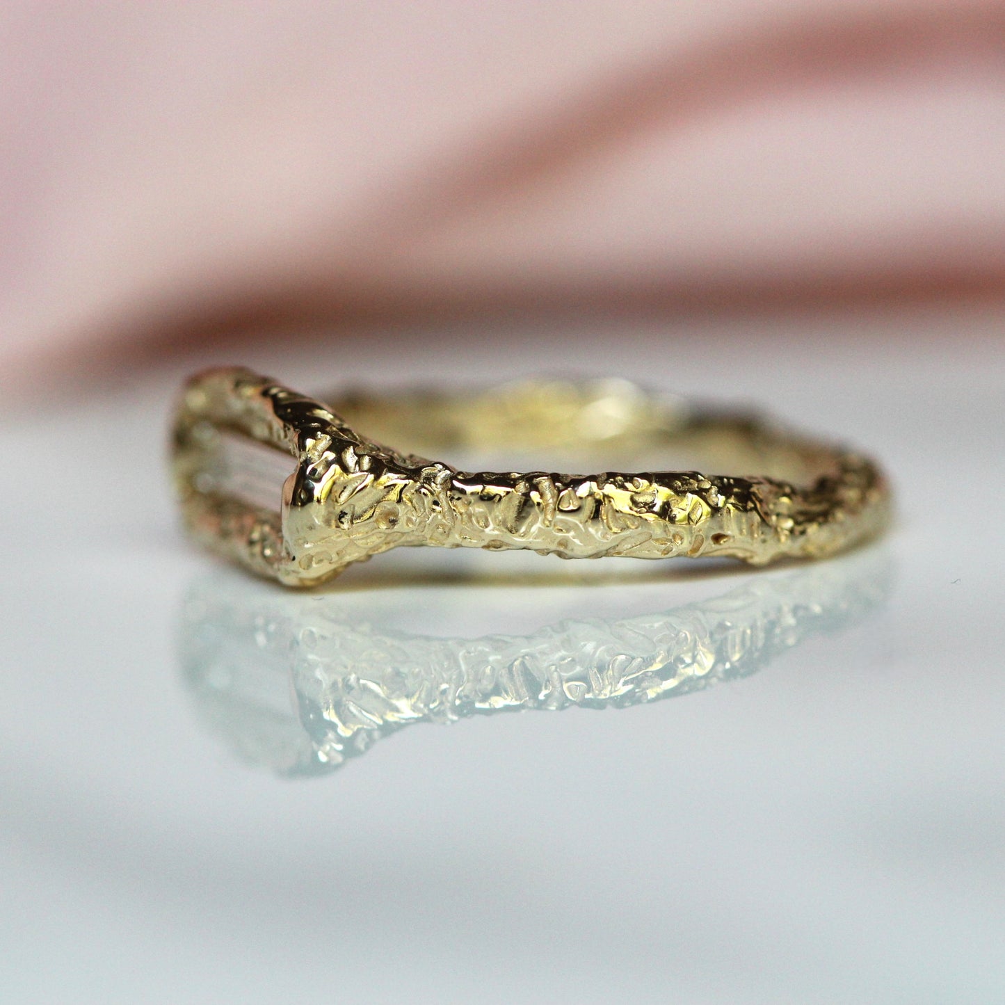 10K Elongated Diamond Baguette Ring- OOAK