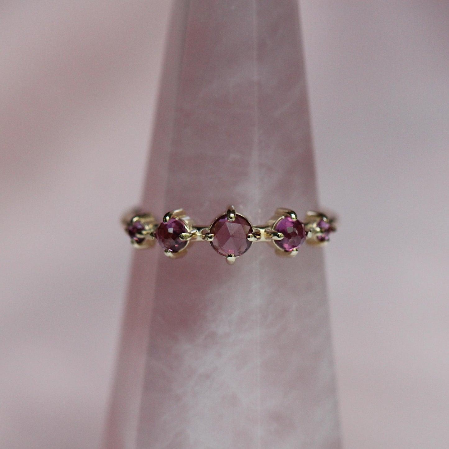 Rhodolite Garnet Row Ring