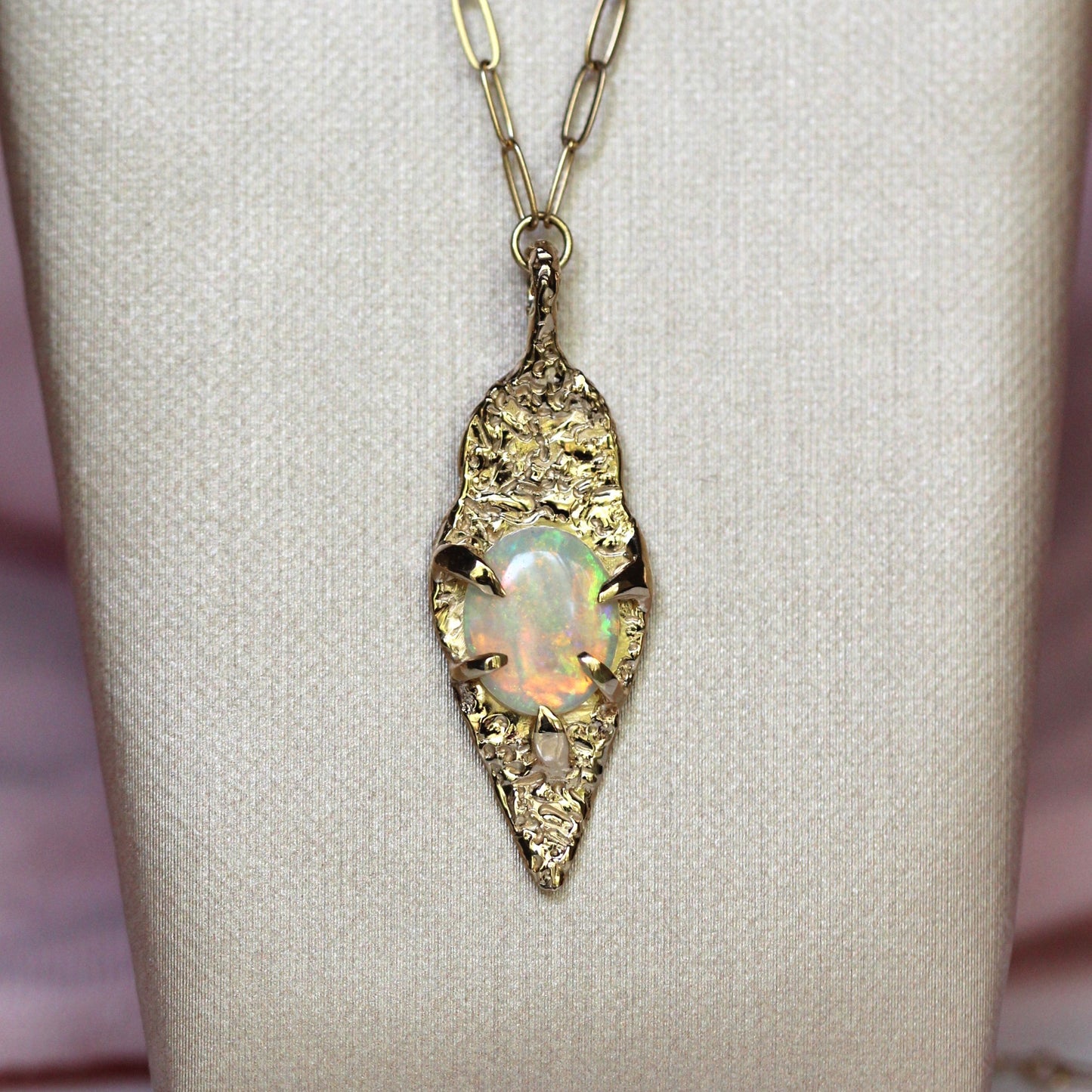 10K Opal Sheild Pendant- One of a Kind