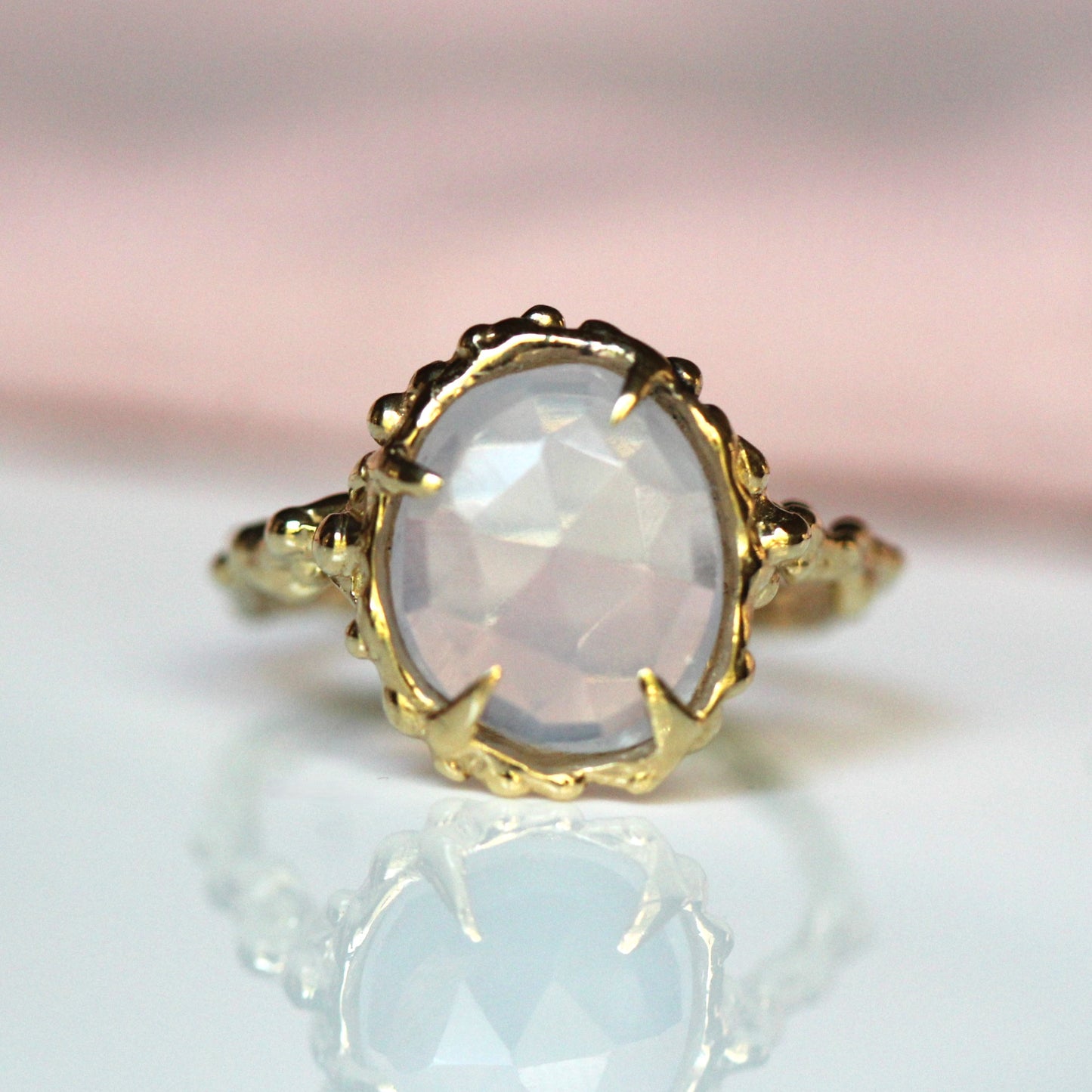 10K Lavender Quartz Statement Ring- OOAK