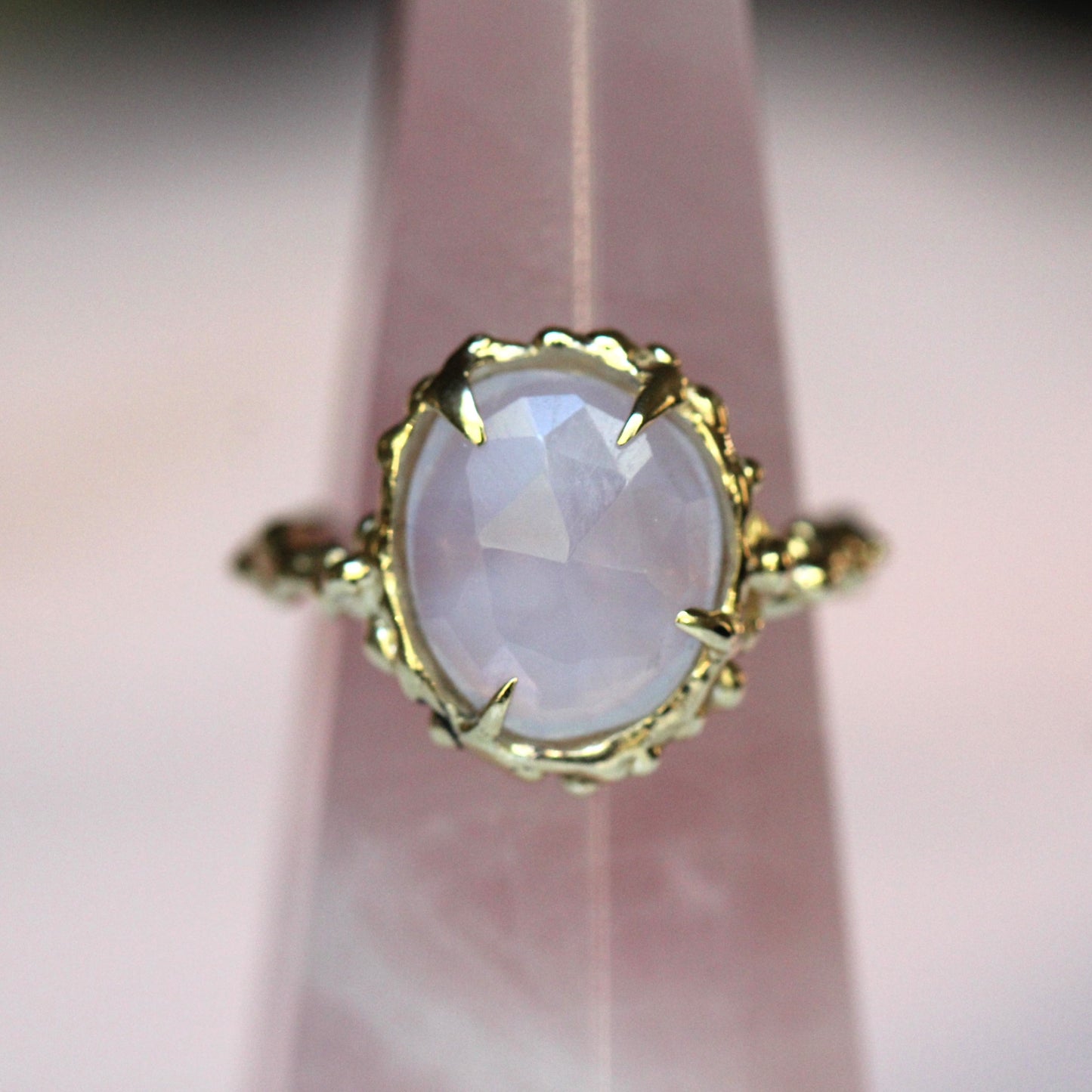 10K Lavender Quartz Statement Ring- OOAK