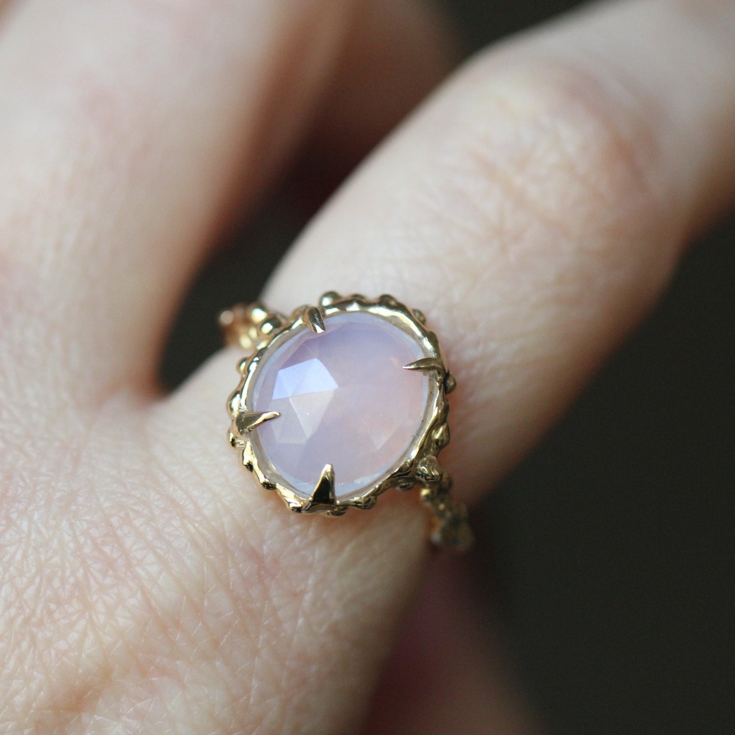 10K Lavender Quartz Statement Ring- OOAK