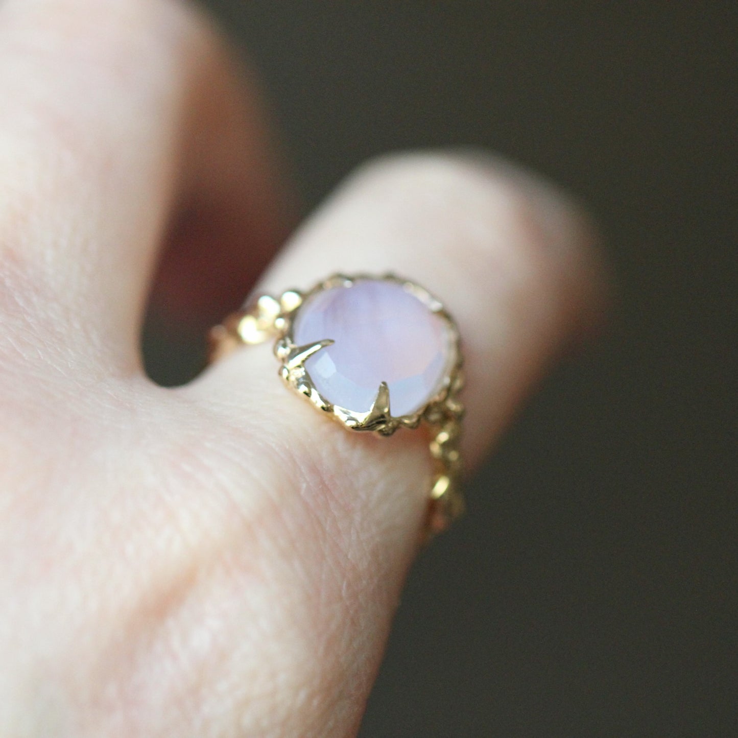 10K Lavender Quartz Statement Ring- OOAK