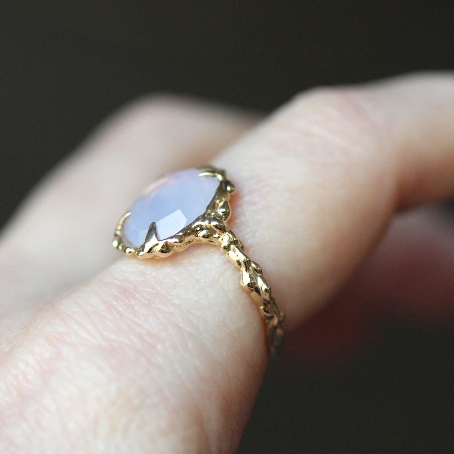 10K Lavender Quartz Statement Ring- OOAK