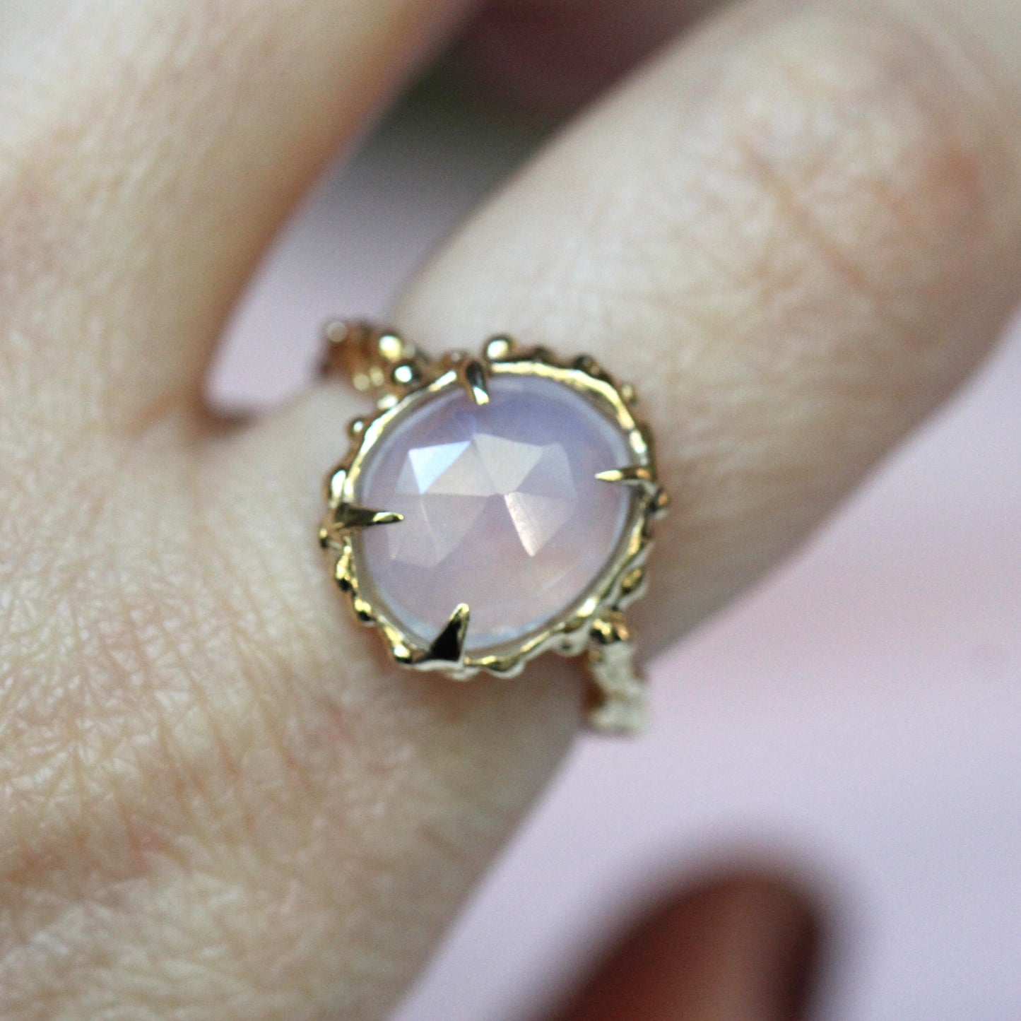 10K Lavender Quartz Statement Ring- OOAK