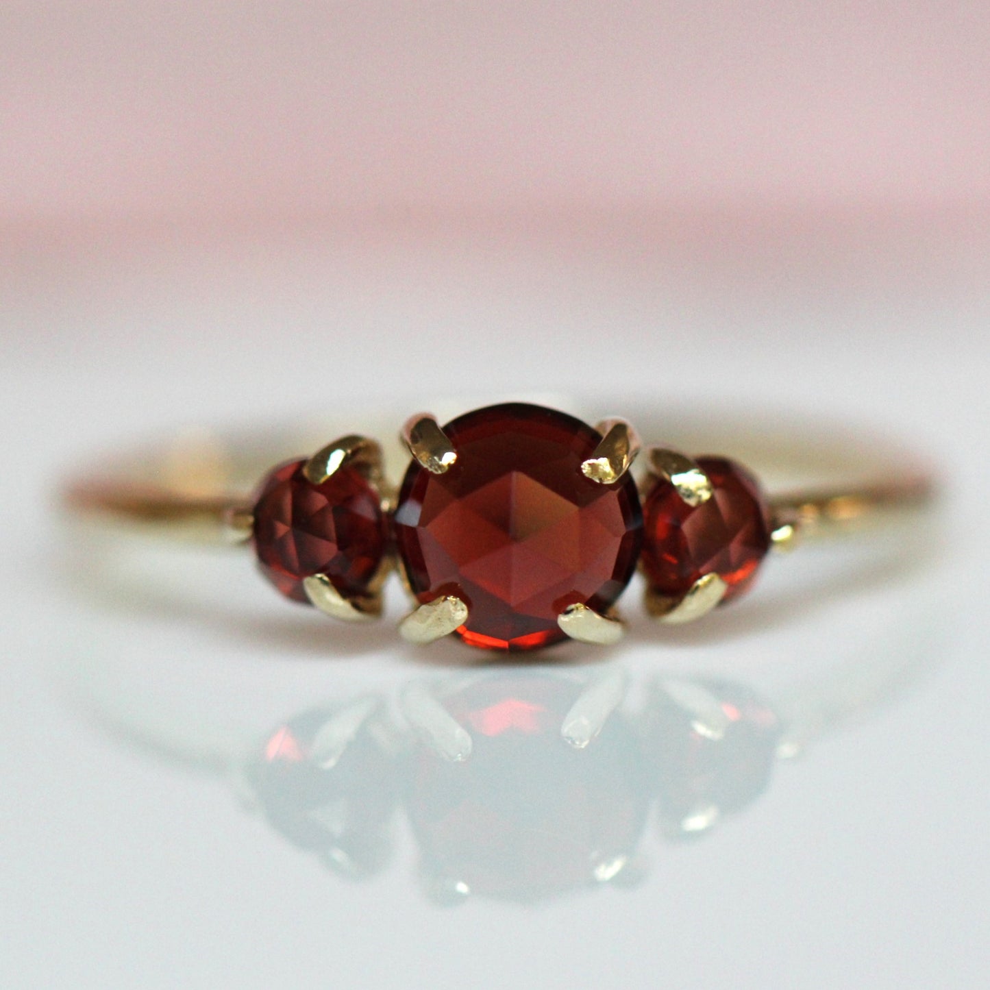 Garnet Trilogy Ring