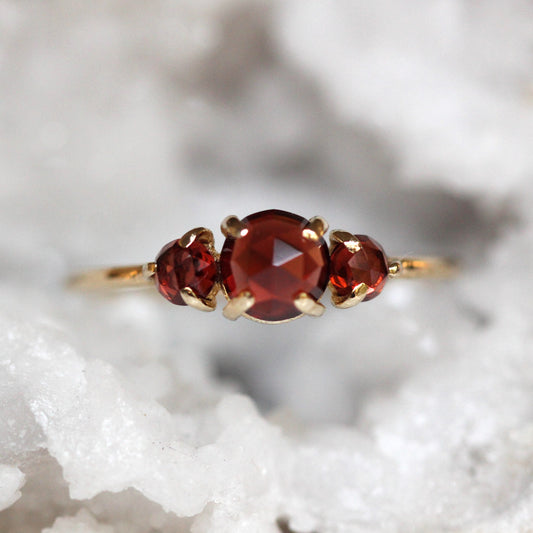 Garnet Trilogy Ring