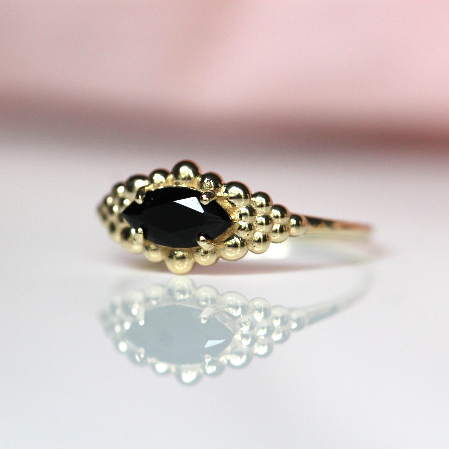 Marquise Bubble Halo Ring