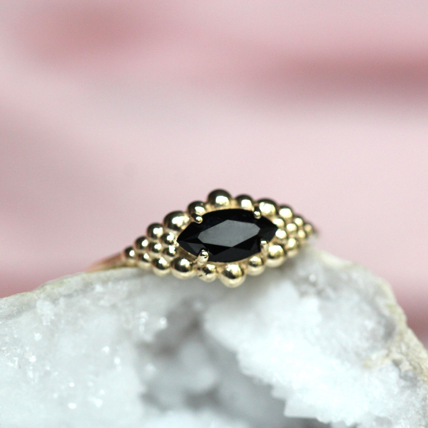 Marquise Bubble Halo Ring