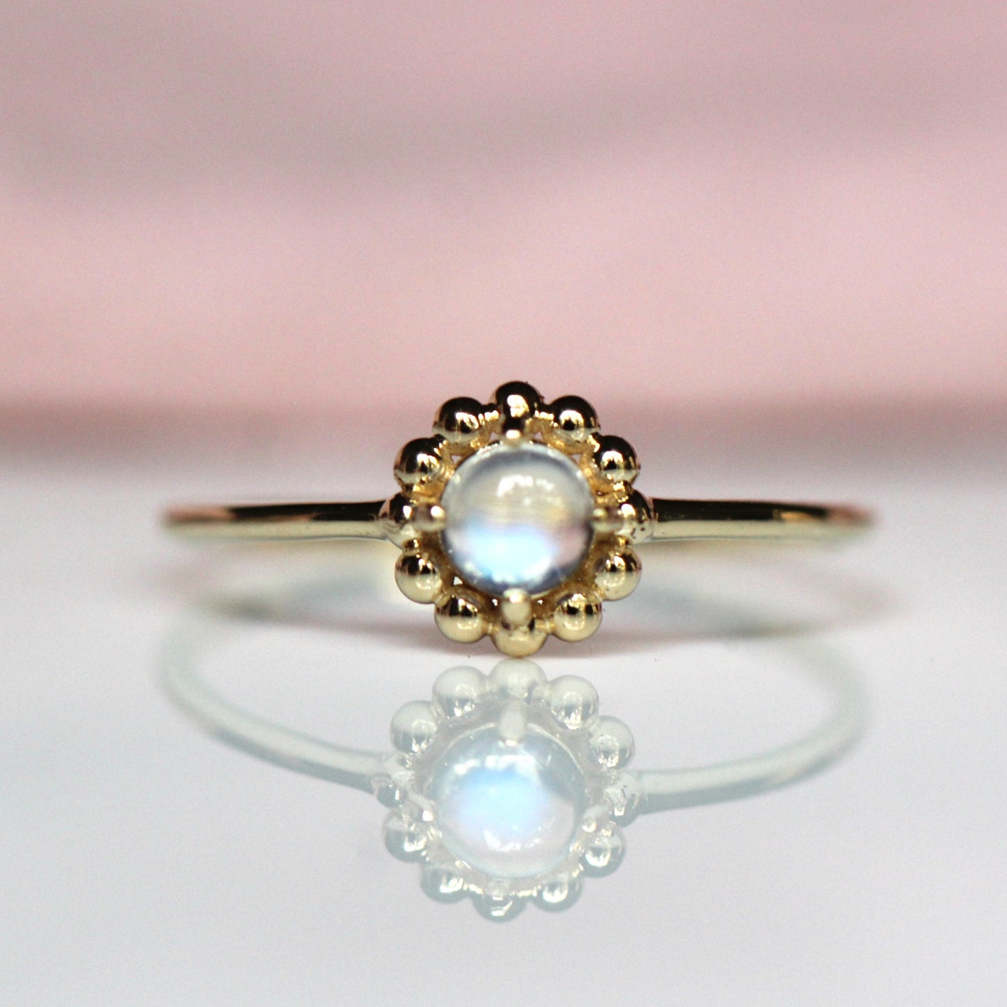 Beaded Halo Ring