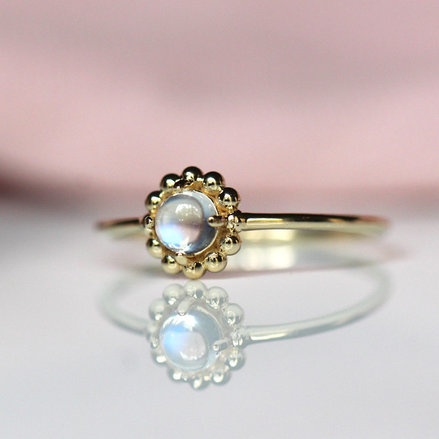 Beaded Halo Ring