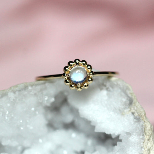 Beaded Halo Ring