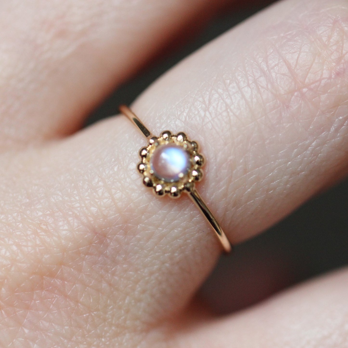 Beaded Halo Ring