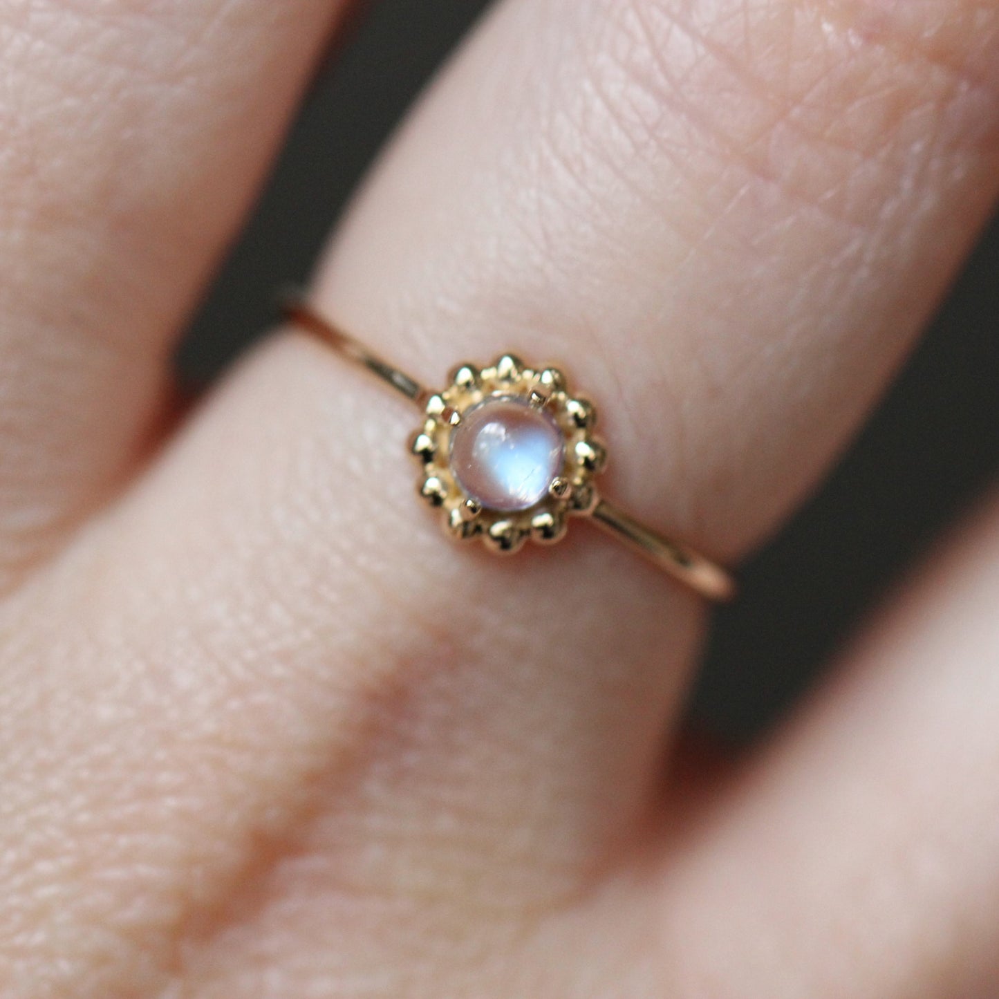 Beaded Halo Ring