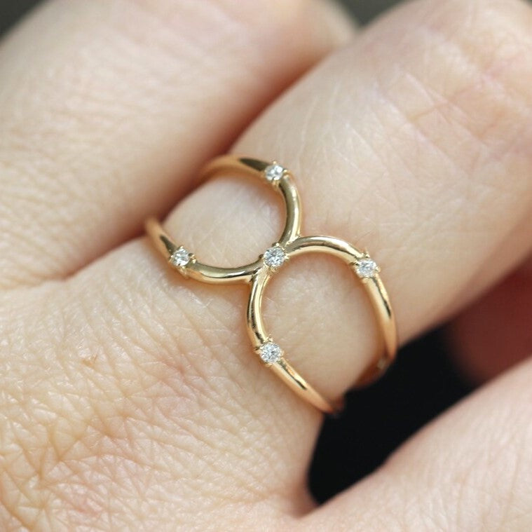 Double Loop Diamond Ring