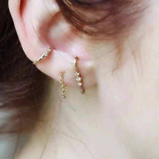 Three Diamond Ear Cuff