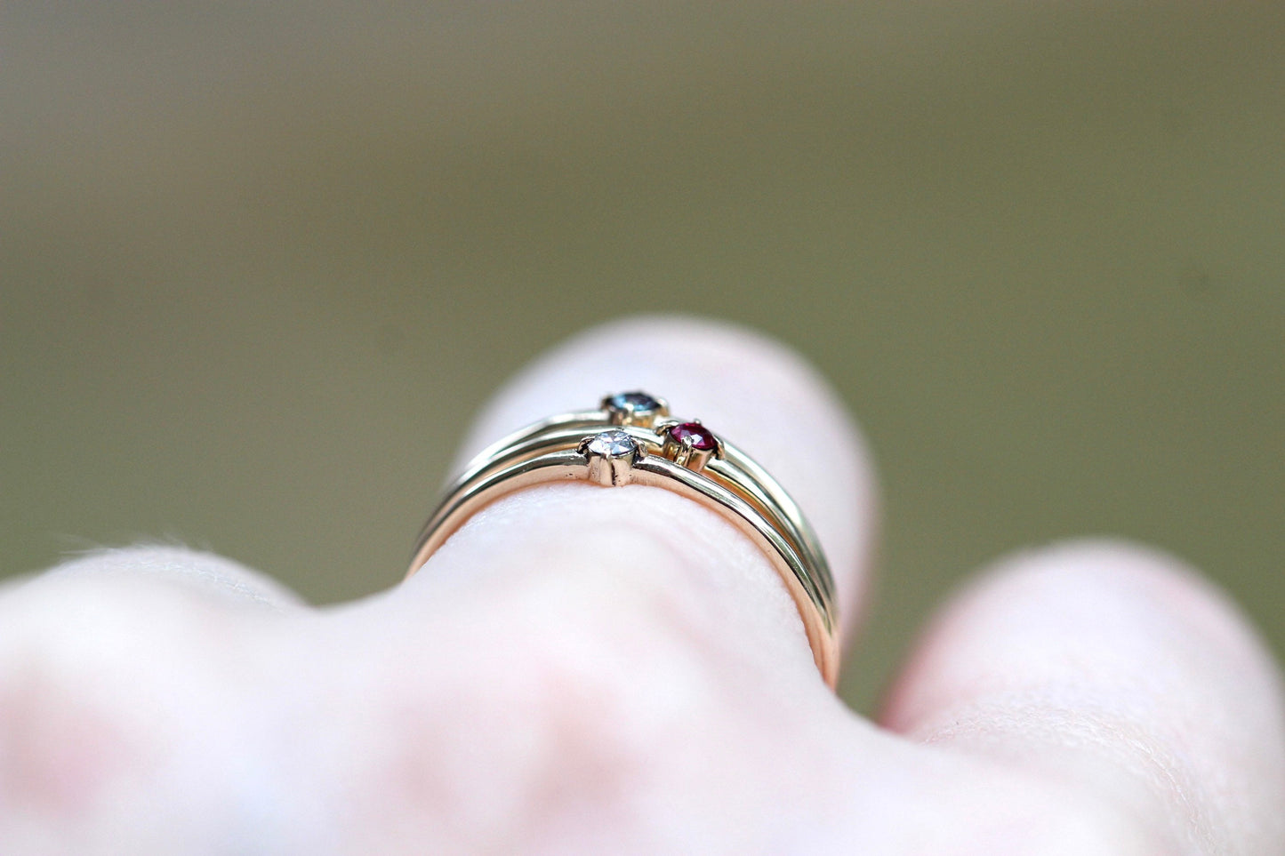 14K Gold Tiny Ruby Ring, Red Stone Ring, Stacking Ring, July Birthstone, Prong Setting, Ruby Jewelry, Red Stone Ring, Solid Gold, Real Gold