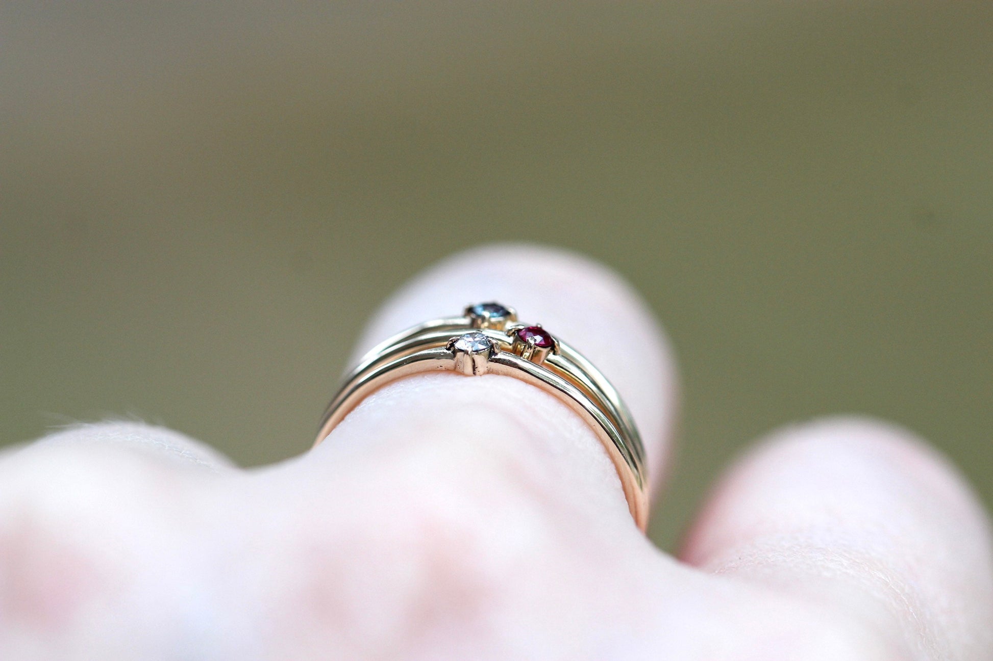 14K Gold Tiny Ruby Ring, Red Stone Ring, Stacking Ring, July Birthstone, Prong Setting, Ruby Jewelry, Red Stone Ring, Solid Gold, Real Gold