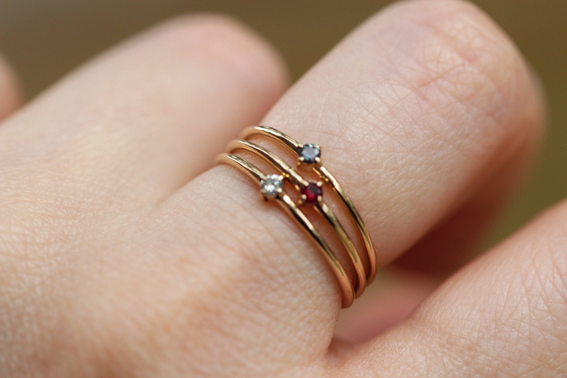 14K Gold Tiny Ruby Ring, Red Stone Ring, Stacking Ring, July Birthstone, Prong Setting, Ruby Jewelry, Red Stone Ring, Solid Gold, Real Gold